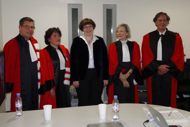 Photo de la soutenance de thèse d'Anne-Sophie Lallemand