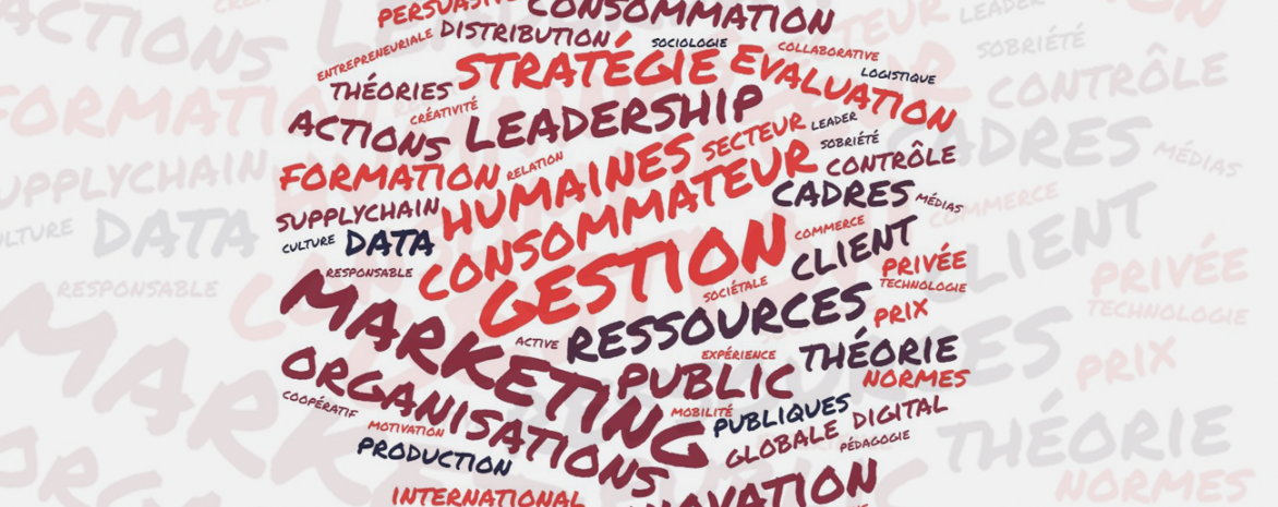 Infographie avec nuage de mots sur le thème de la gestion